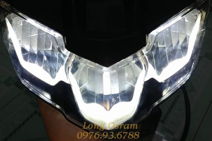 Tampilan nyala replika headlamp Yamaha MX King 150 facelift