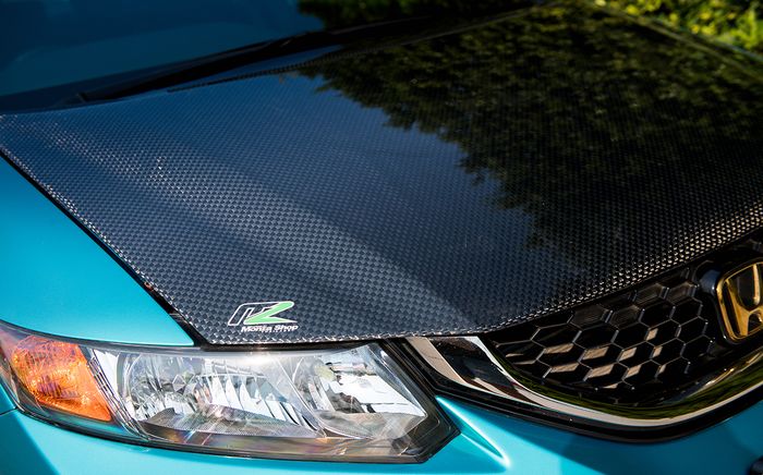 Modifikasi Honda Civic FB gaya USDM pasang kap mesin serat karbon