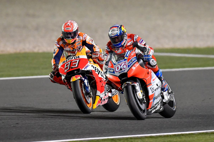 Marc Marquez dan Andrea Dovizioso di MotoGP Qatar 2018