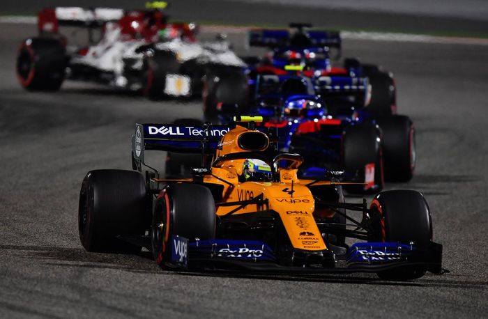 Lando Norris meraih point pertamanya di balap F1 usai finish keenam di F1 Bahrain 2019