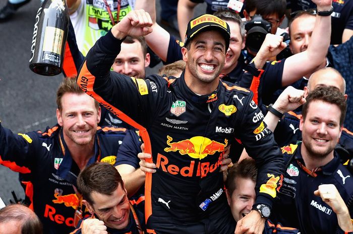Daniel Ricciardo saat menang di GP F1 Monako 2018.