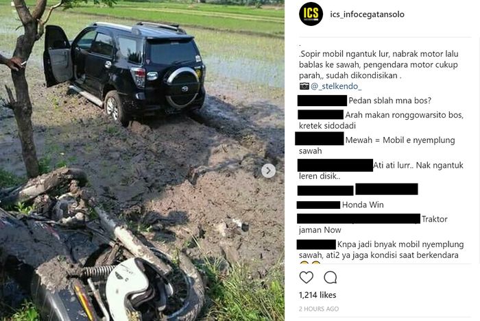 Mobil menabrak sepeda motor, sebabkan pengendara motor luka parah