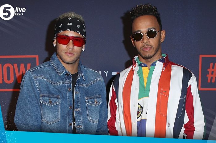 Neymar Jr dan Lewis Hamilton dalam sebuah acara