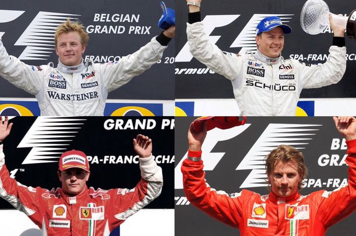 Kimi Raikkonen pembalap yang saat ini paling banyak menang di Spa-Francorchamps, Belgia