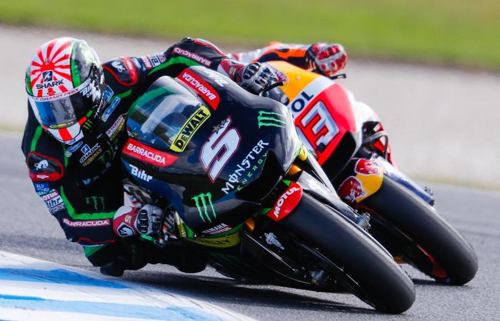 Johann Zarco sempat berada di depan Marc Marquez di GP Australia 2017