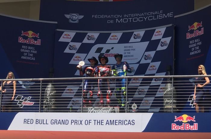 Hasil balapan yang indah bagi ketiga pembalap yang naik podium di MotoGP Amerika 2018 ini