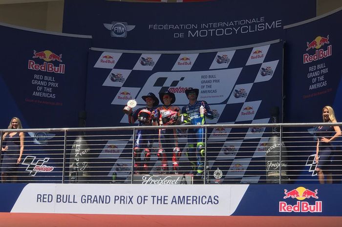 Hasil balapan yang indah bagi ketiga pembalap yang naik podium di MotoGP Amerika 2018 ini