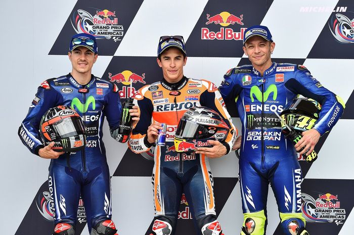 Kualifikasi MotoGP Amerika 2017. Marc Marquez raih lima kali pole position berturut-turut sejak 2013,  sementara dua pembalap Yamaha Maverick Vinales dan Valentino Rossi sempat bersitegang