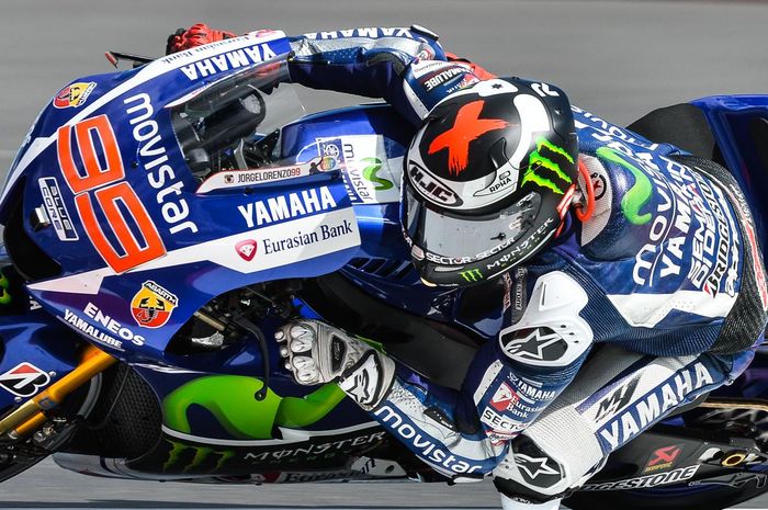 Jorge Lorenzo di MotoGP Aragon 2015 saat bersama tim Movistar Yamaha