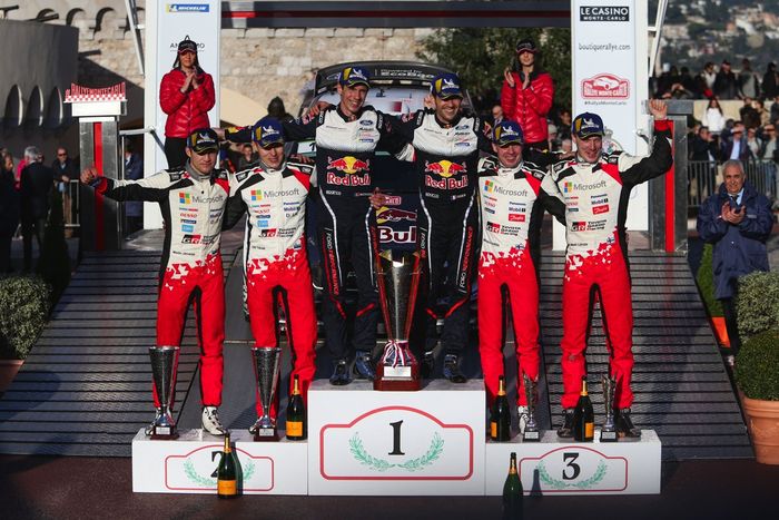 Pereli Toyota tempati podium kedua dan tiga reli Monte-Carlo 2018, menemani pereli Ford yang memenangkan lomba ini