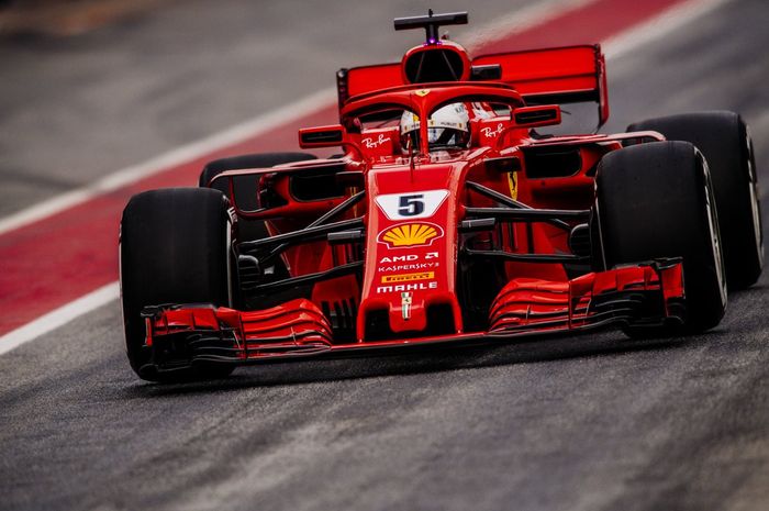 Sebastian Vettel puas dengan mobil Ferrari SF71H selama tes hari ketiga (Rabu, 8/3/2018) di Barcelona