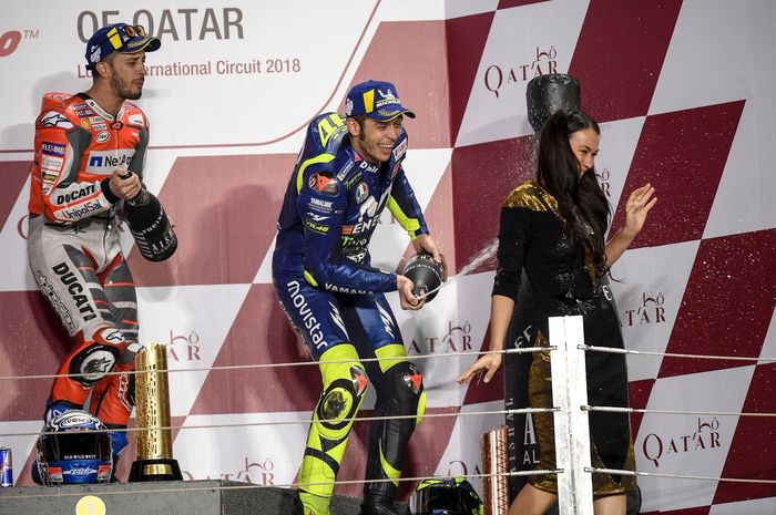 Naik podium ketiga, Valentino Rossi hanya tertinggal 0,7 detik dari pemenang MotoGP Qatar Andrea Dovizioso