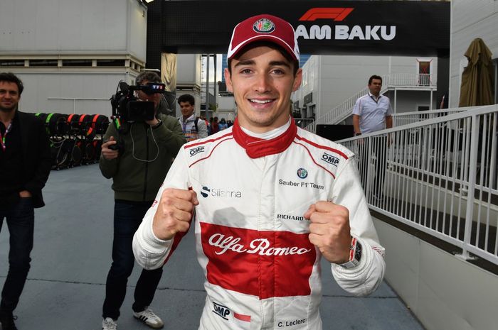 Charles Leclerc usai finish keenam GP F1 Azerbaijan dan mendulang 6 point, ini point pertamanya di musim perdananya di balap F1