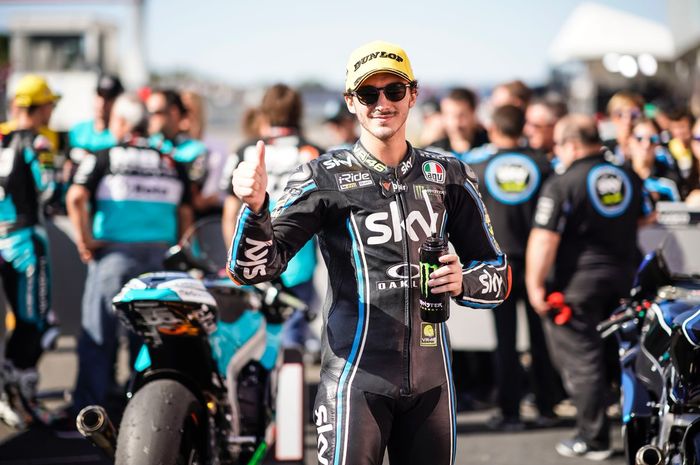 Fransesco Bagnaia setelah finish di Moto2 Jepang 2018