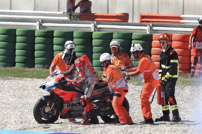 Jorge Lorenzo crash saat MotoGP San Marino tinggal 2 lap lagi