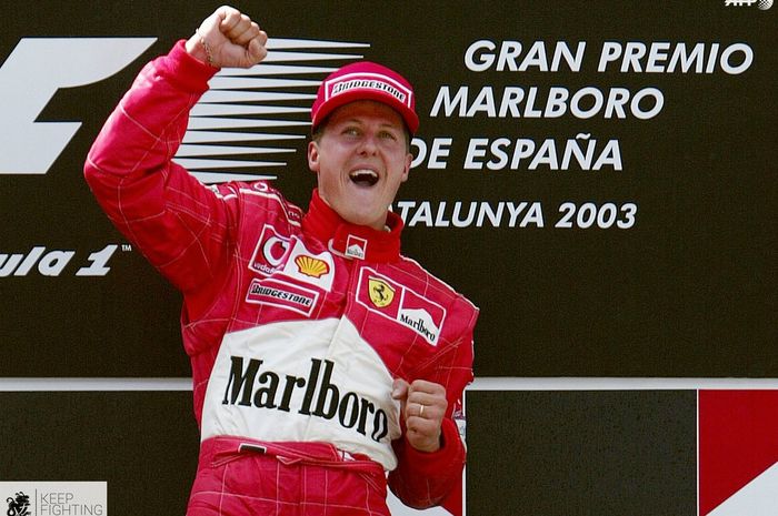 Michael Schumacher saat memenangkan GP F1 Spanyol tahun 2003