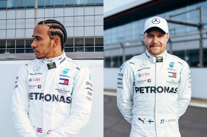 Lewis Hamilton (kiri) menilai Valtteri Bottas (kanan) akan tampil lebih agresif pada musim kompetisi 2019