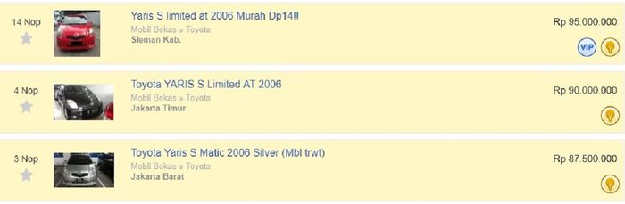 Harga Toyota Yaris Bakpao 2006