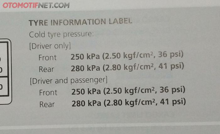 Segini data tekanan angin ban Honda Goldwing