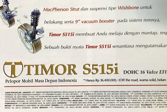 Timor S515i disebutkan harganya Rp 46,4 juta off the road