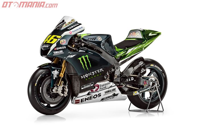 Ilustrasi livery Monster Energy di motor YZR-M1