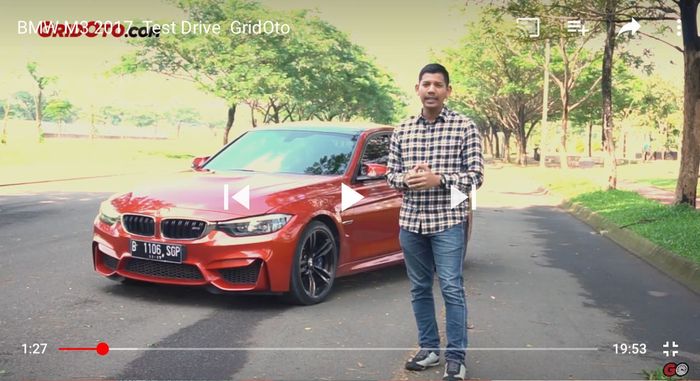 BMW M3 2017 dalam ulasan video Test Drive di kanal Youtube GridOto