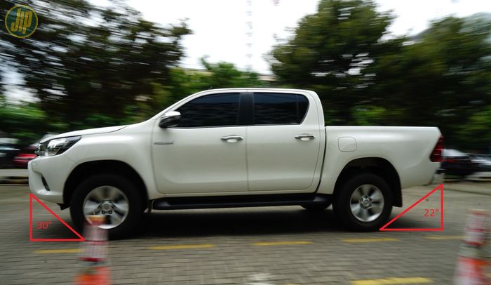 Sudut approach angle dan departure angle Toyota Hilux termasuk besar