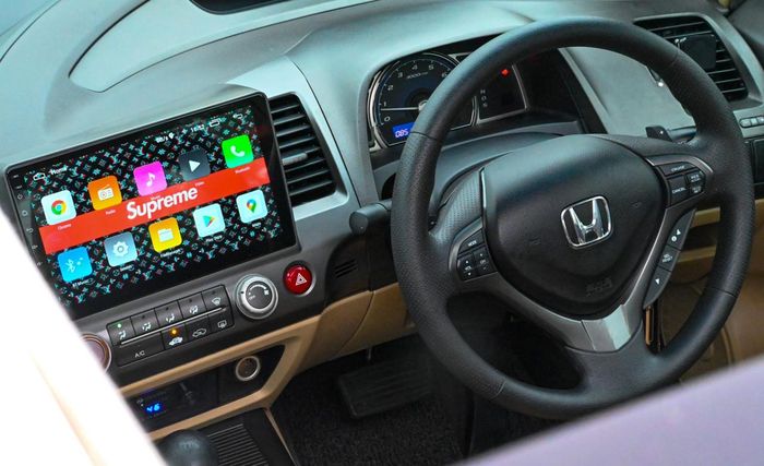 Honda Civic FD1 pasang setir Accord Euro plus doubledin Android