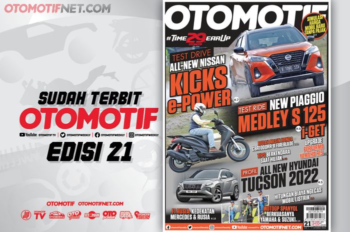 Tabloid OTOMOTIF edisi 21.XXX telah terbit. Kupas Nissan Kicks e-Power dan biaya charge mobil listrik