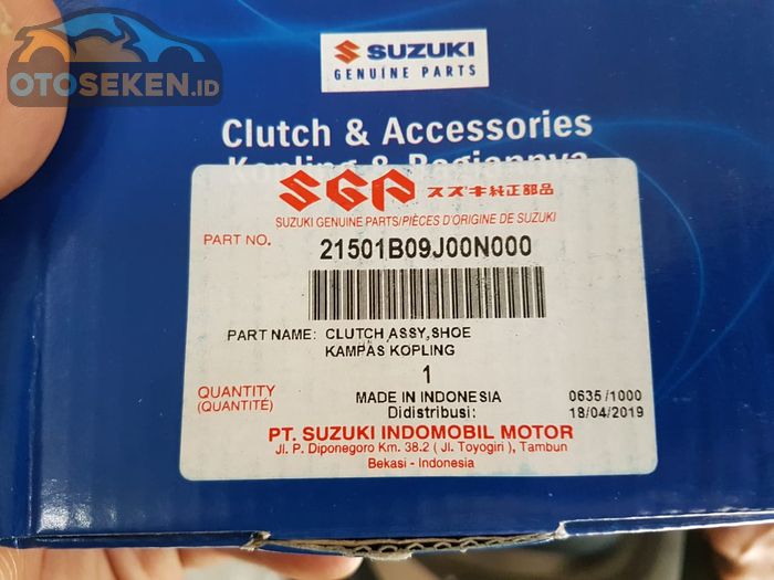 Kode kampas ganda Suzuki Nex