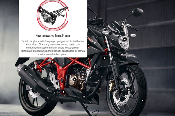 Honda CB150R Street Fire menggunakan rangka jenis truss frame