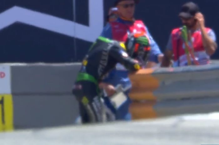 Hafizh Syahrin setelah terjatuh di MotoGP Amerika 2018