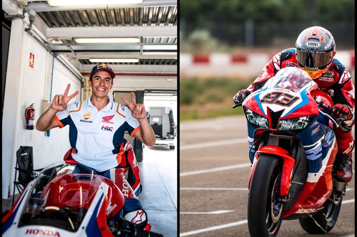 Marc Marquez tersenyum lebar bisa menggeber motor balap lagi, kembali balapan ke MotoGP tampaknya makin dekat