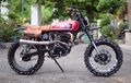 Tampang Brutal Honda CB Cepek Scrambler Besutan Anak Semarang