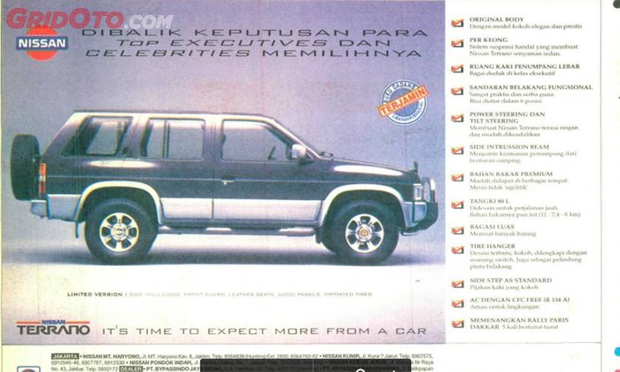 Iklan Nissan Terrano saat diluncurkan pada 1995