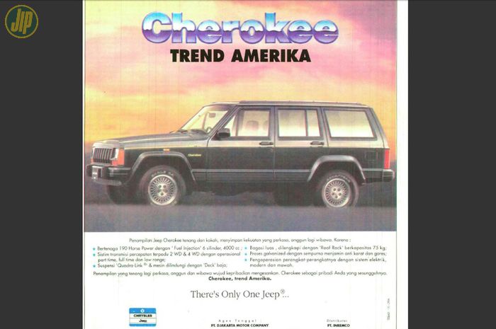 Iklan Jeep Cherokee XJ di Tabloid Otomotif