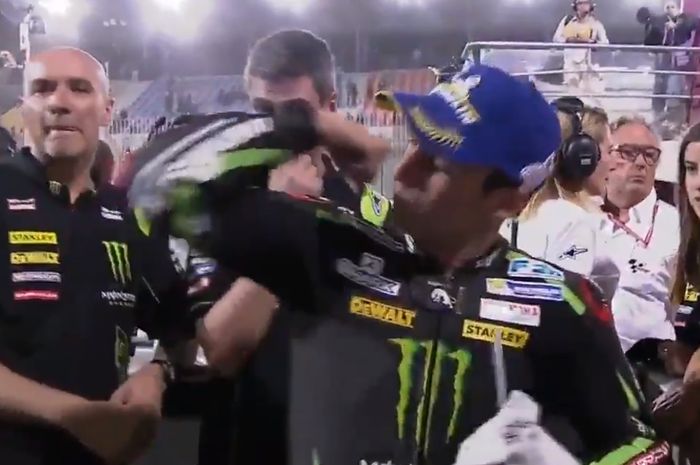 Aksi Zarco sesaat setelah kualifikasi