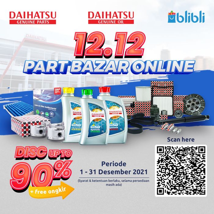 Daihatsu gelar cuci gudang dengan memberikan diskon hingga 90% di acara 12.12 Part Bazar Online