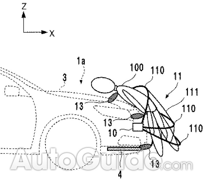 Gambar paten teknologi Honda pada mobil