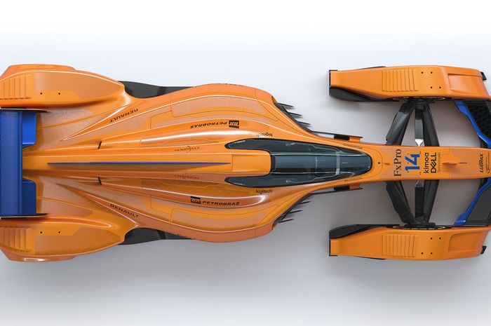 Konsep Mobil McLaren X2 dilihat dari atas