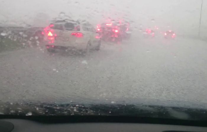 Ilustrasi jarak pandang saat hujan