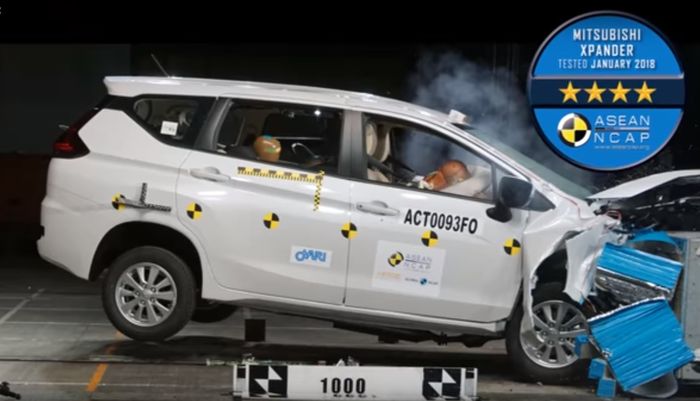 Mitsubishi Xpander saat diuji tabrak oleh NCAP mendapat nilai bintang empat