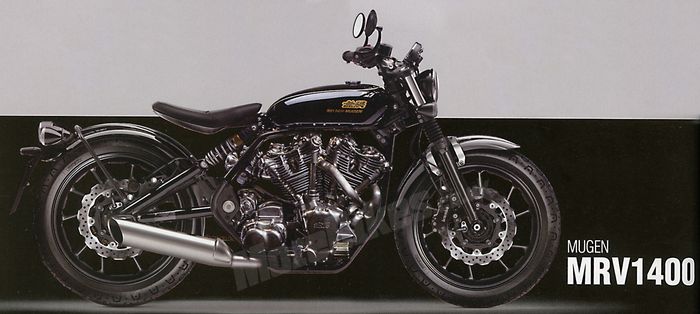 Penampakan motor dengan mesin V-Twin Mugen