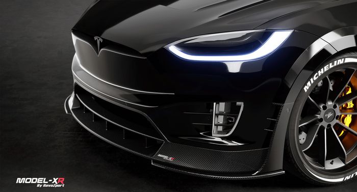 Tampilan depan Tesla Model X hasil garapan RevoZport