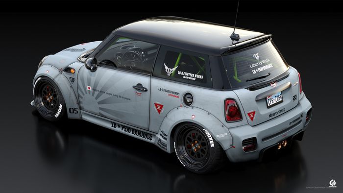 Skema cat atraktif diaplikasikan ke tubuh MINI Cooper