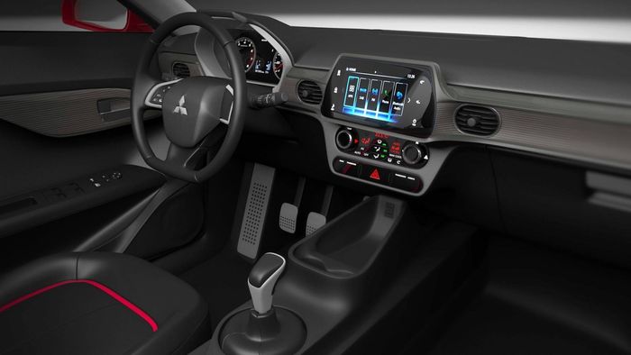 Desain interior Mitsubishi Mirage hasil render Gabor Farkas