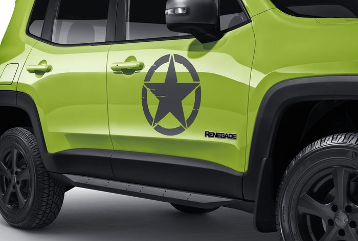 decal bintang angkatan darat AS di sisi pintu