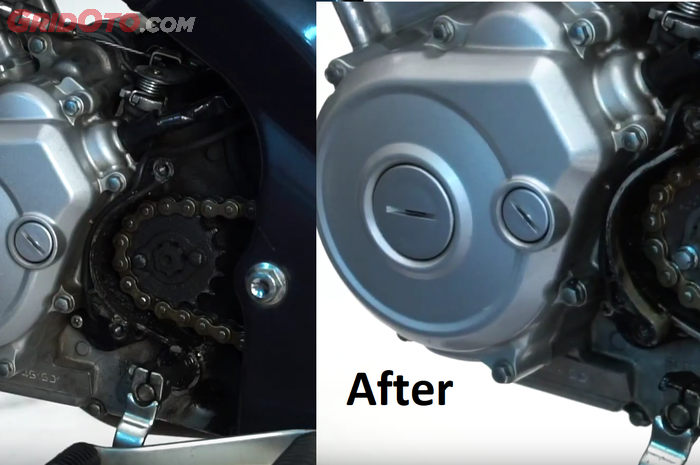 Cara bersihkan gear depan Yamaha V-Ixion