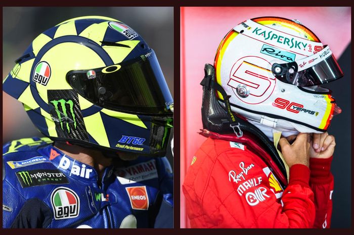 Meski sekilas terlihat sama, ternyata ini loh perbedaan helm yang dipakai pembalap Formula 1 dan MotoGP