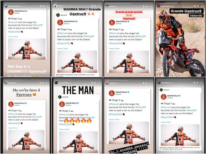 Media sosial langsung dipenuhi oleh ucapan selamat dari para rivalnya di MotoGP